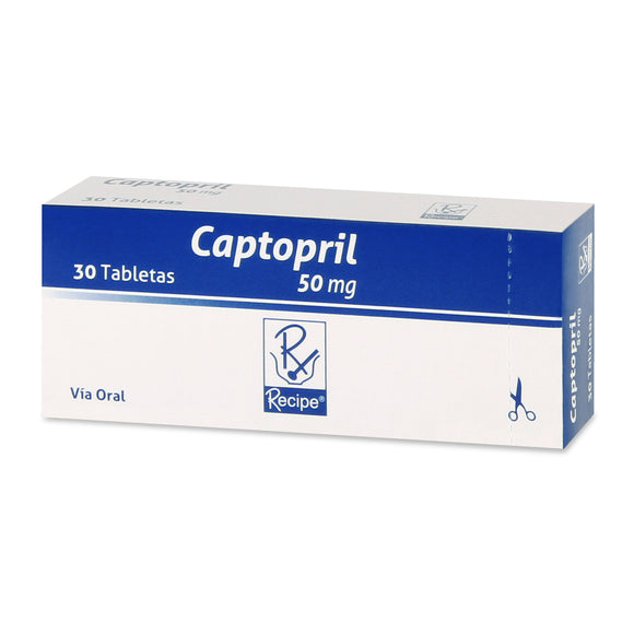 Captopril 50 mg 30 tabletas — Bussié