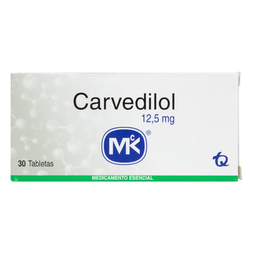 Carvedilol 12.5mg x30 tabletas — MK (Tecnoquímicas)