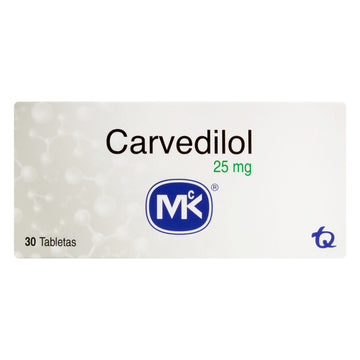 Carvedilol 25mg 30 tabletas — Tecnoquímicas MK