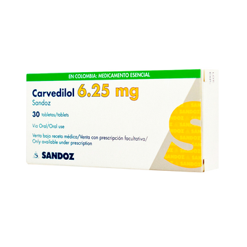 Carvedilol 6.25 mg 30 tabletas — Pharmalab