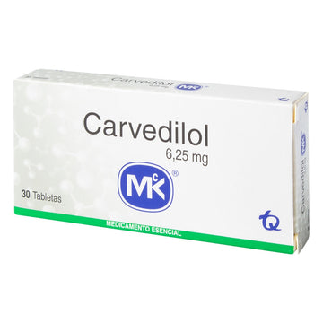 Carvedilol 6.25mg 30 tabletas — Tecnoquímicas