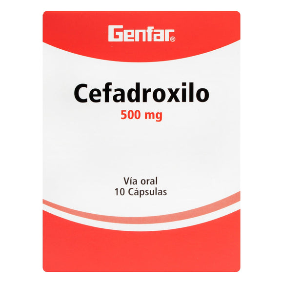 Cefadroxilo 500mg cápsulas 10 unidades — Genfar