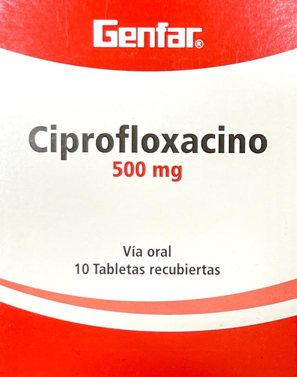 Ciprofloxacino Ciprofloxacina 500mg caja x10 tabletas — Genfar