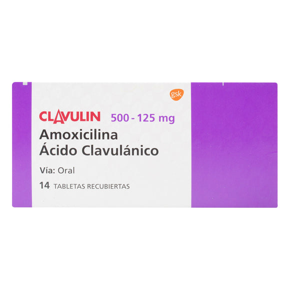 Clavulin 500mg amoxicilina + ácido clavulánico 14 tabletas — GlaxoSmithKline