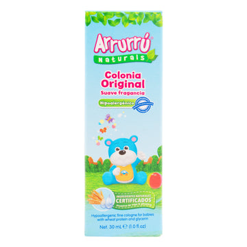 Colonia Arrurru Naturals Azul 30 ml para bebés - frasco azul con fragancia suave