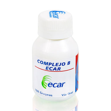 Complejo B vitaminas B1 B2 B3 B6 frasco 100 tabletas — Ecar
