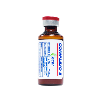 Complejo B inyectable vitaminas B1 B6 B3 frasco 10 ml — Ecar