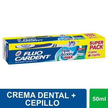 Crema Dental Fluocardent Triple Accion Max 50 gr+cepillo — Jgb