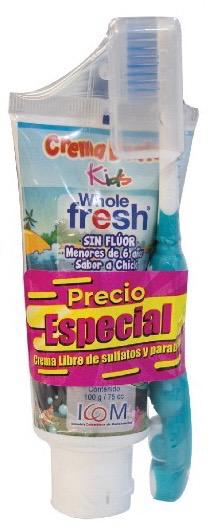 Crema Dental Kids sin Fluor Whole Fresh 100 gr — Icom