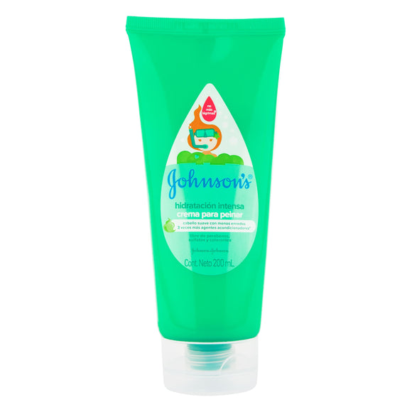 Crema Johnson's Baby para Peinar 200 ml - frasco blanco con tapa azul