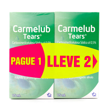 Carmelub Tears carboximetilcelulosa 0.5% solución oftálmica 2 frascos 15 ml — Tecnoquímicas
