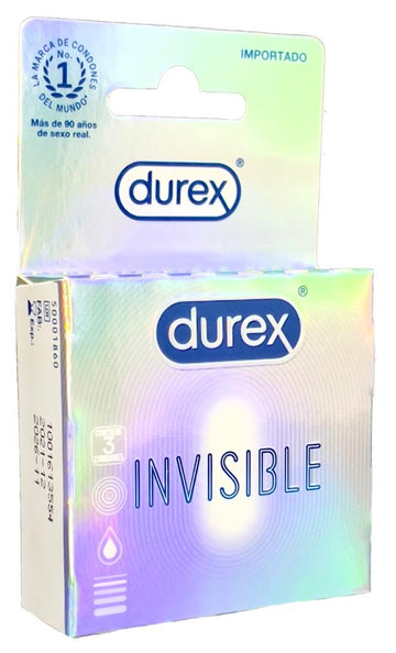 PRESERVATIVO DUREX INVISIBLE 3 UNIDADES - Uno A Droguerias