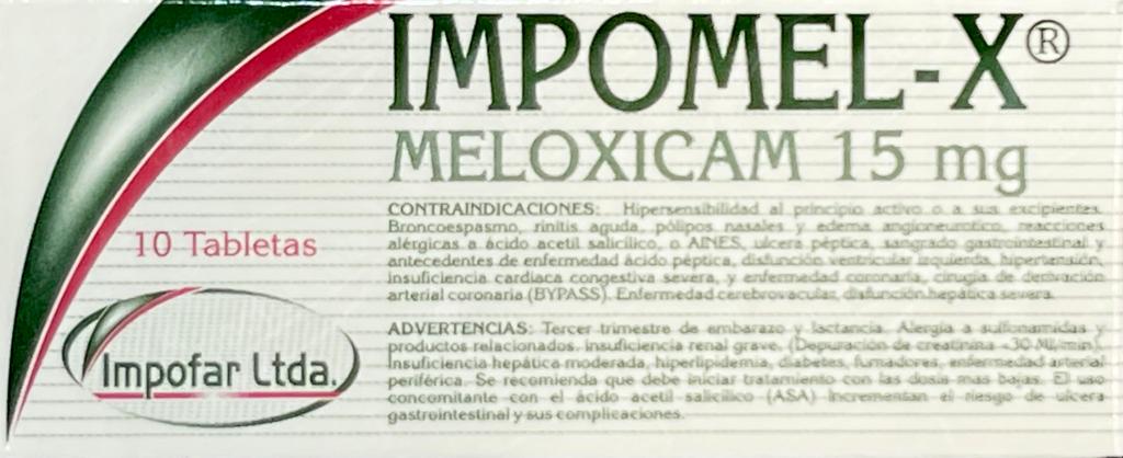IMPOMEL-X 15 MG (MELOXICAM) 10 TABLETAS IMPO