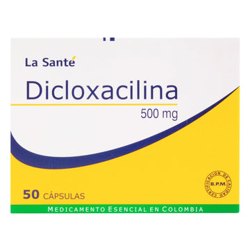 Dicloxacilina 500 mg 50 Cápsulas