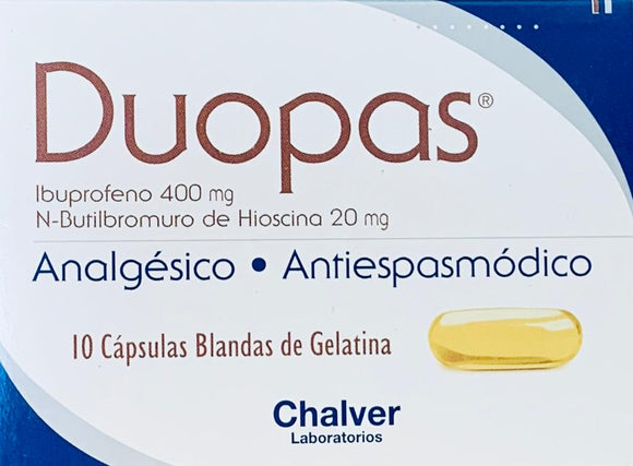 Duopas 400/20mg 10 cápsulas blandas — Chalver