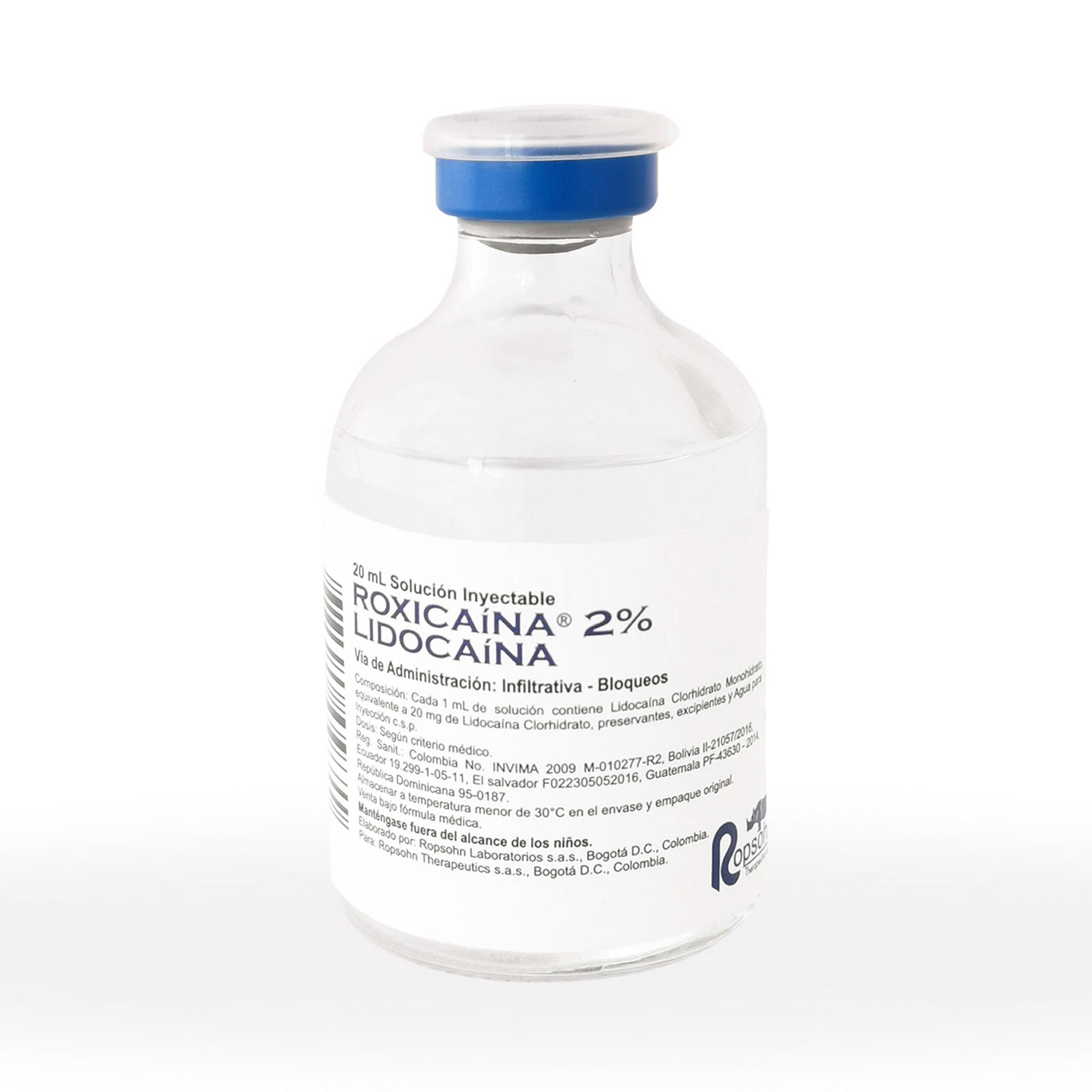 ROXICAINA 2% SIMPLE 20 ML - Uno A Droguerias