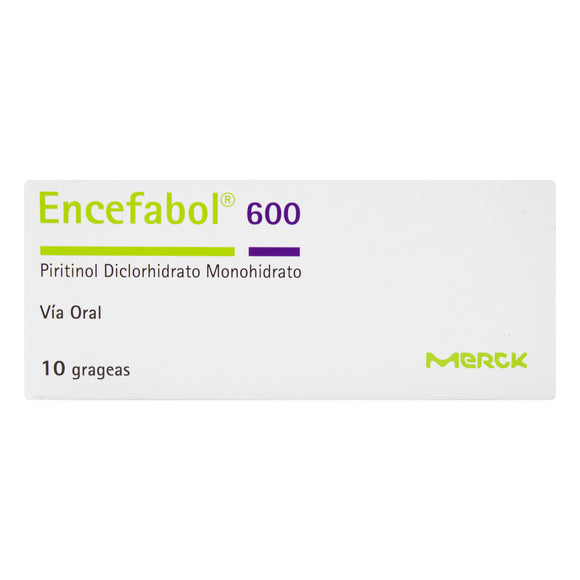 Encefabol 600mg piritinol caja x 10 tabletas — Merck