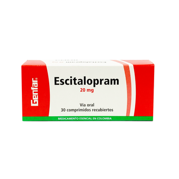 Escitalopram 20 mg 30 Comprimidos — Genfar