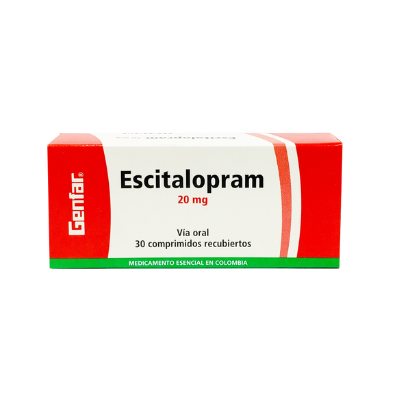 Escitalopram 20 mg 30 Comprimidos — Genfar