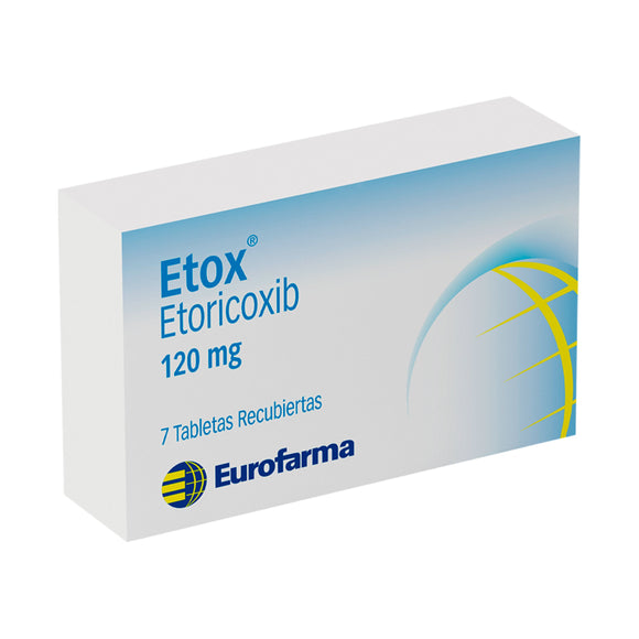 Etox etoricoxib 120mg caja 7 tabletas — Eurofarma