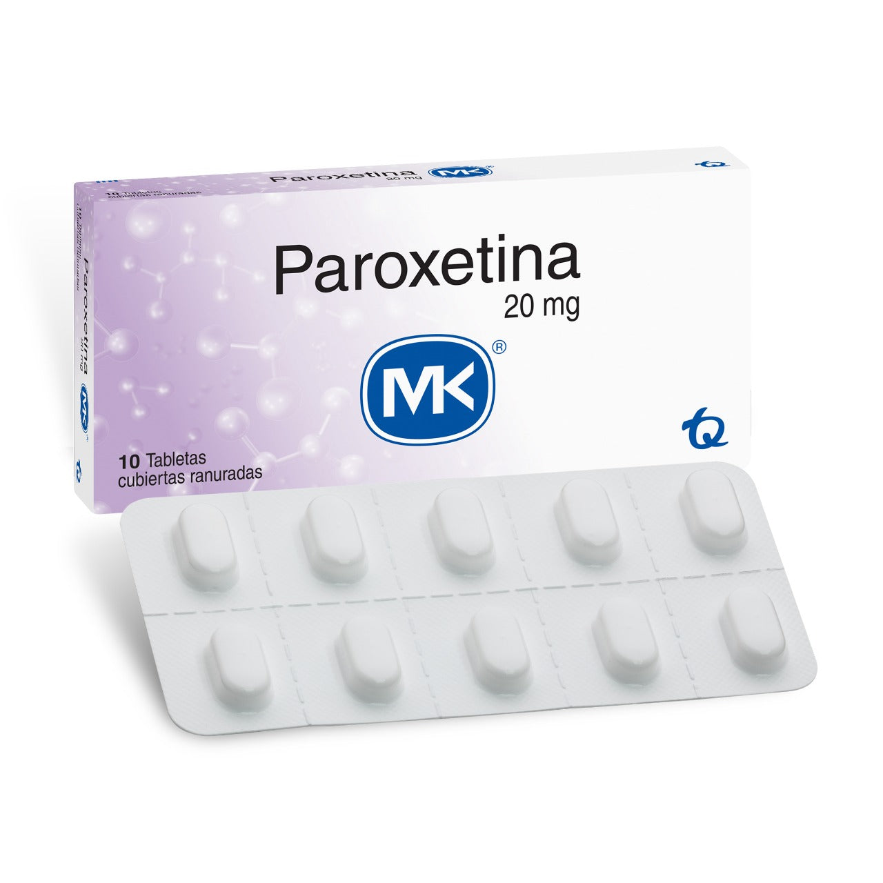 PAROXETINA 20 MG 10 TABLETAS MK | Uno A Droguerias