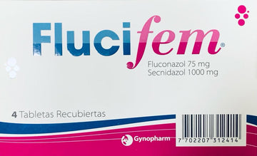 Flucifem Fluconazol 75mg Secnidazol 1000mg caja con 4 tabletas recubiertas — Lafrancol