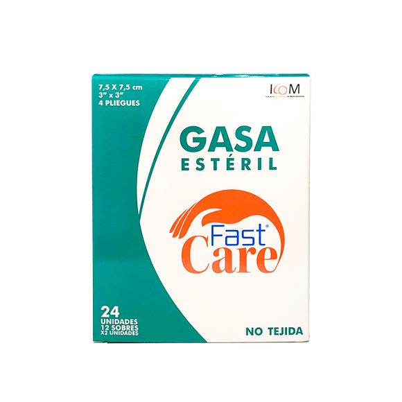 Gasa Estéril No Tejida Verde 3x3 Yardas 12 Sobres — Icom