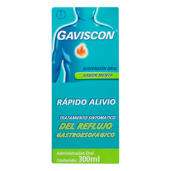 Gaviscon Suspensión Menta alginato bicarbonato sodio 300 ml — RB Health