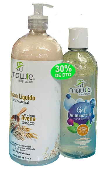Gel antibacterial 500 ml y jabón líquido antibacterial 1000 ml — Samara Cosmetics