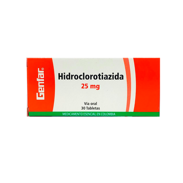 Hidroclorotiazida 25mg 30 Tabletas — Genfar