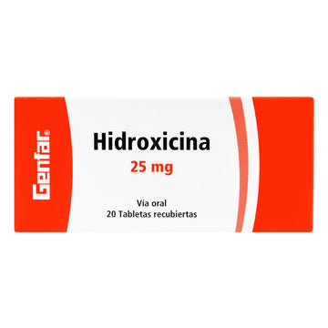 Hidroxicina 25 mg 20 Tabletas — Genfar