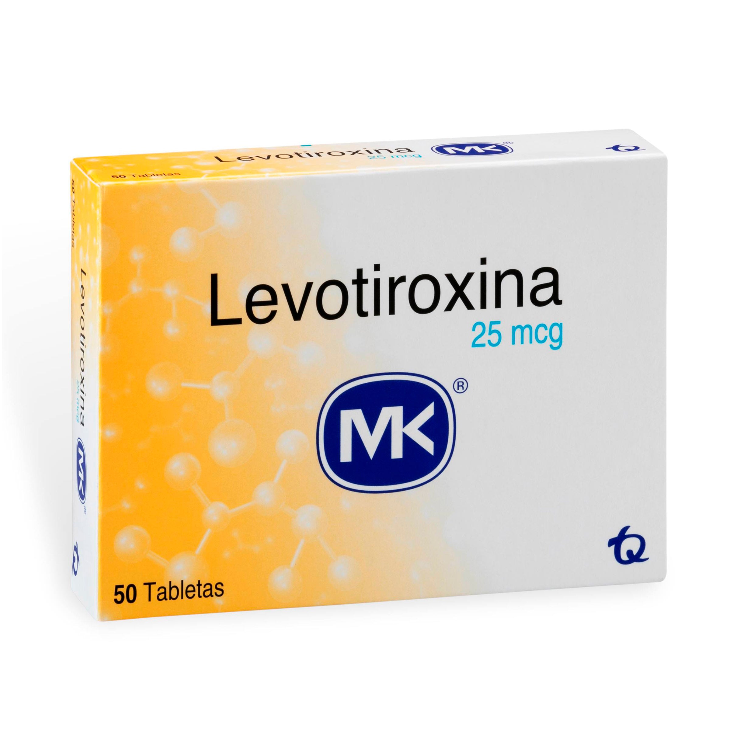 LEVOTIROXINA 25 MG 50 TABLETAS MK