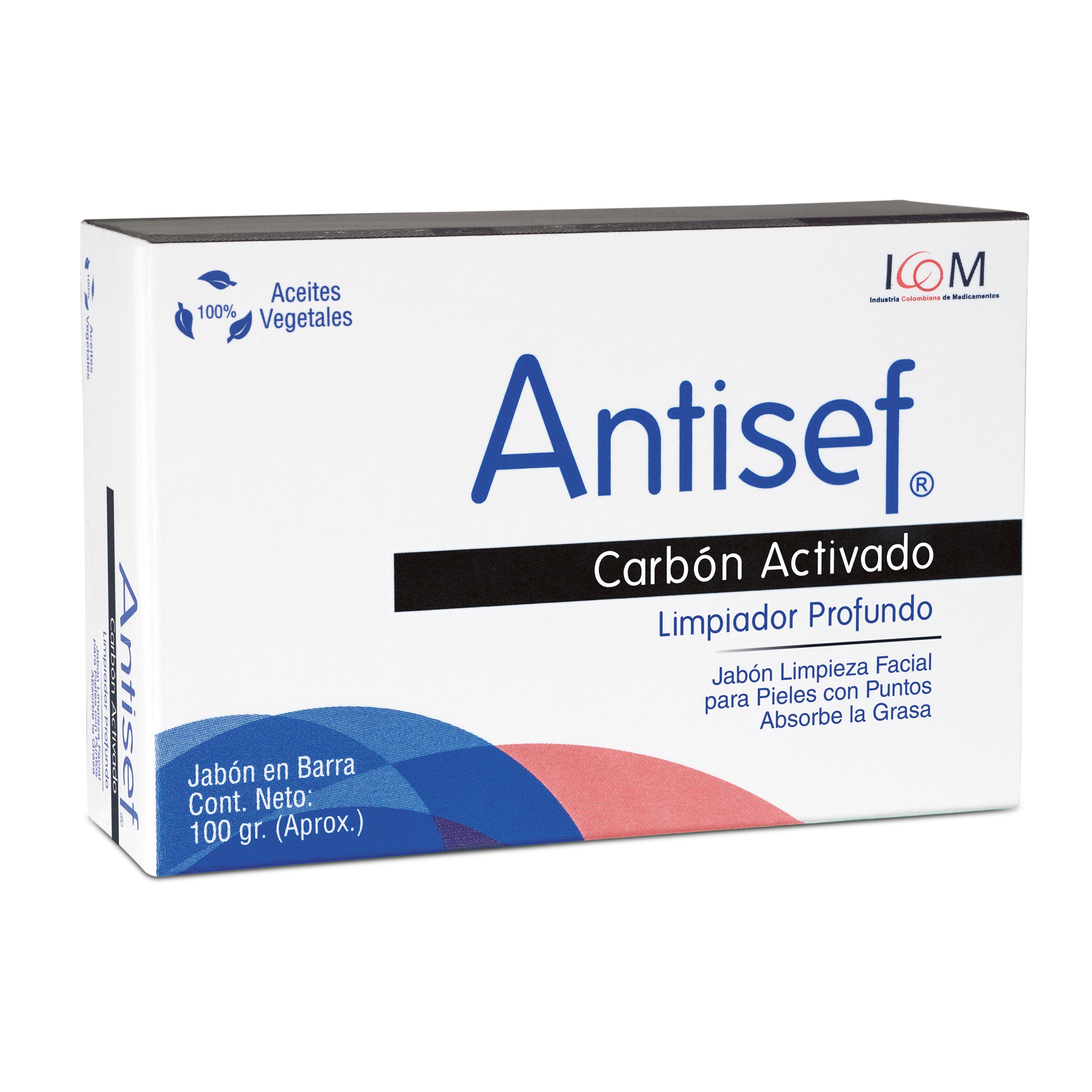 JABON ANTIACNE ANTISEF CARBON ACTIVO 100 GR ICOM