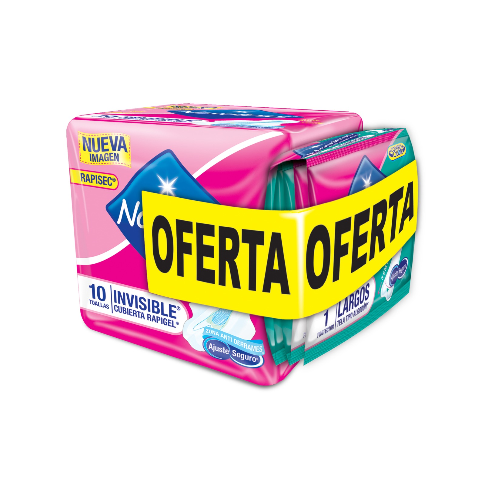 TOALLA NOSOTRAS INVISIBLE RAPIGEL 10 UNIDADES + 5