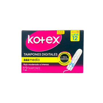 Kotex Tampones Digitales Medio Pague 10 Lleve 12 — Kimberly-Clark