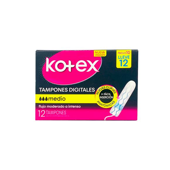 Kotex Tampones Digitales Medio Pague 10 Lleve 12 — Kimberly-Clark
