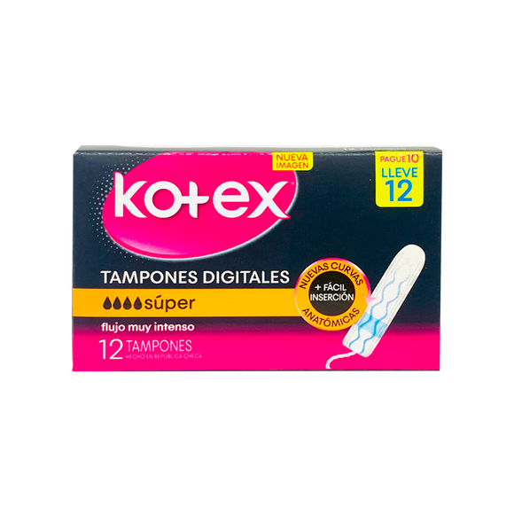 Kotex Tamponex Digital Super Pague 10 Lleve 12 Unidades — Kimberly-Clark