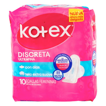 Kotex Toalla Discreta Tela 10 Unidades — Kimberly-Clark
