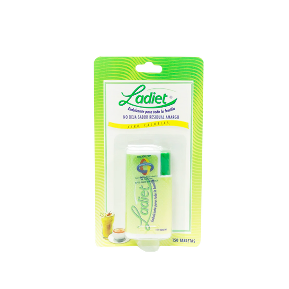 Ladiet Endulzante Dispensador x 150 Tabletas - edulcorante sin calorías con aspartame y acesulfame K