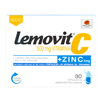 Lemovit C + Zinc 500 mg 30 Capsulas — Procaps