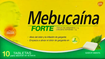 Mebucaína Forte cetilpiridinio lidocaína 10 tabletas bucales — GSK