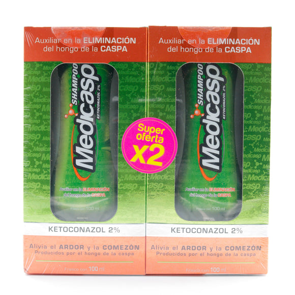 Medicasp Shampoo Ketoconazol 100 ml — Pack x2 — Genomma Lab