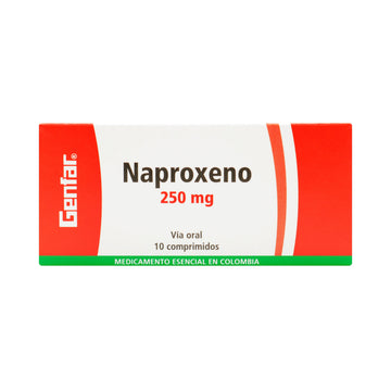 Naproxeno 250mg comprimidos caja con 10 — Genfar