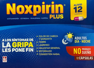 Noxpirin Plus acetaminofén cafeína cetirizina fenilefrina 12 cápsulas — Siegfried