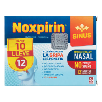 Noxpirin Sinus ibuprofeno fenilefrina 12 tabletas — Siegfried