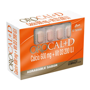 Orocal D Calcio + Vitamina D3 600mg/200UI 30 tabletas masticables — Laproff