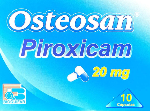 Osteosan 20mg (piroxicam) 10 cápsulas — Bioquifar Pharmaceutica