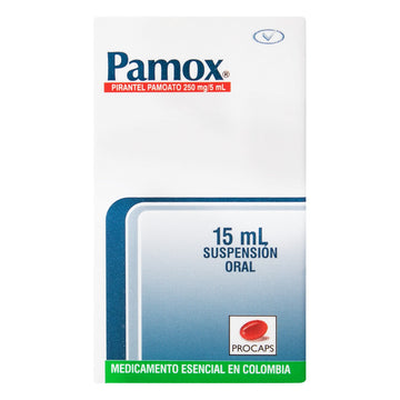 Pamox suspensión oral pirantel pamoato 250 mg/5 ml frasco 15 ml — Siegfried