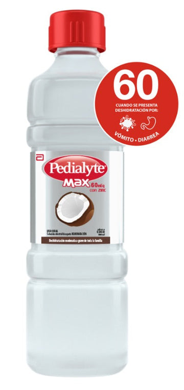 Pedialyte Max con Zinc 60 sabor coco solución de rehidratación oral 500 ml — Abbott