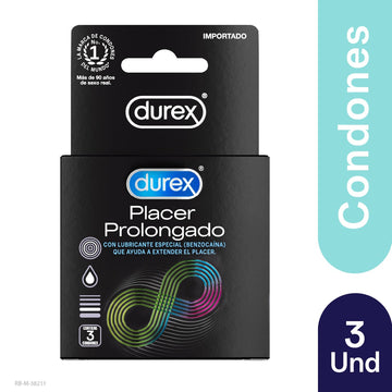 Preservativo Durex Placer Prolongado 3 Unidades — RB Health